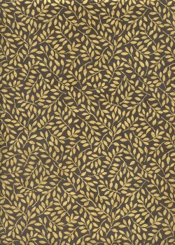 Papier lokta rameaux or fond chocoolat (50x75)