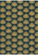 Papier lokta palmes or fond bleu paon (50x75)