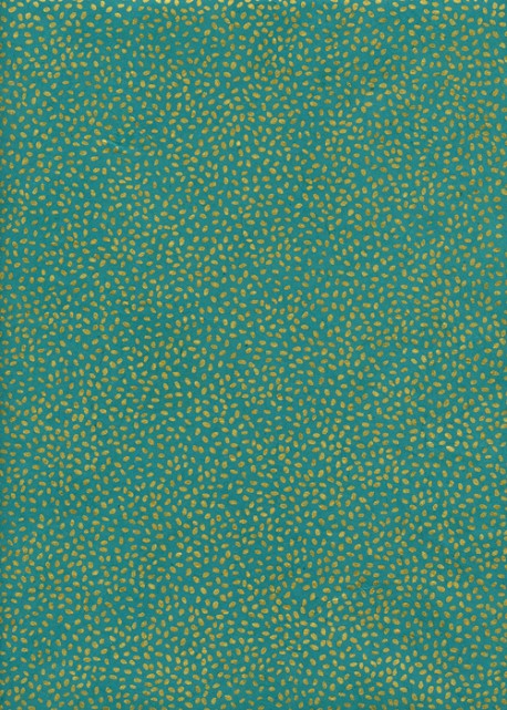 Papier lokta grain de riz or fond émeraude (50x75)
