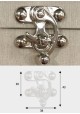 Fermoir à levier et bascule argent (43x38mm) + clous de fixation - Lot de 2