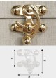 Fermoir à levier et bascule or "redoré" (43x38mm) + clous de fixation - L'unité