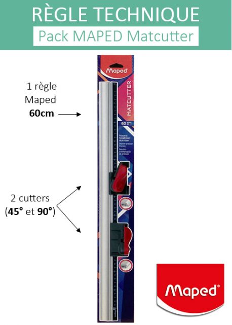 Kit Matcutter MAPED 60cm + cutters 45° et 90°