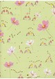 Papier Turnowsky fleurs et oiseaux fond vert tendre réhaussé or (50x70)