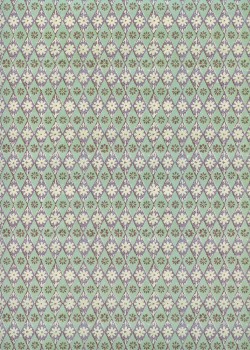 Losanges fleuris fond vert tendre (70x100)