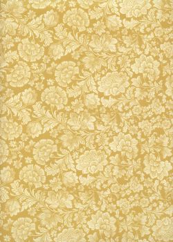 "Floral" oeillets fond ocre jaune (70x100)