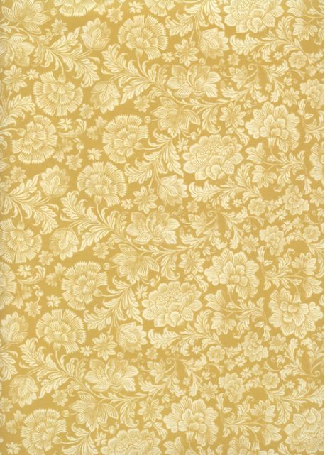 "Floral" oeillets fond ocre jaune (70x100)