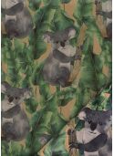 Les koalas fond vert et beige (68,5x98)