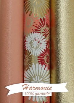HARMONIE TRIO Eclats de fleurs rose blanc et or