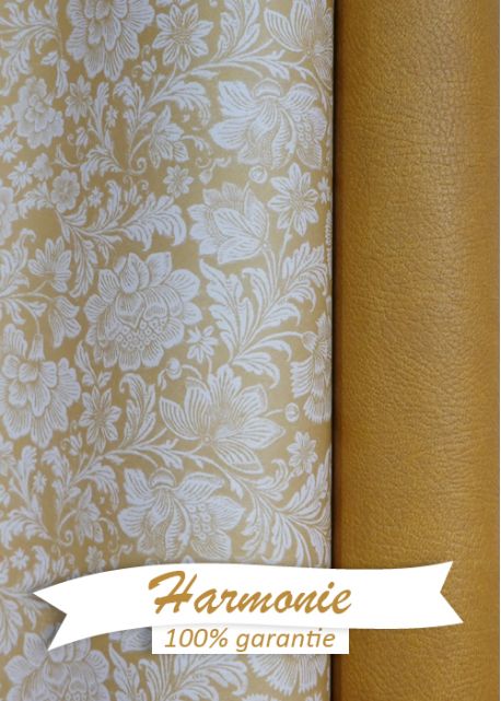 HARMONIE DUO "Floral" oeillets fond ocre jaune