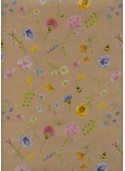Papier les fleurs d'été fond beige (68x98)