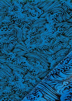 Tempete laquée bleu fond noir (48x65)