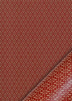 Hanabishi laqué beige fond rouge (48x65)