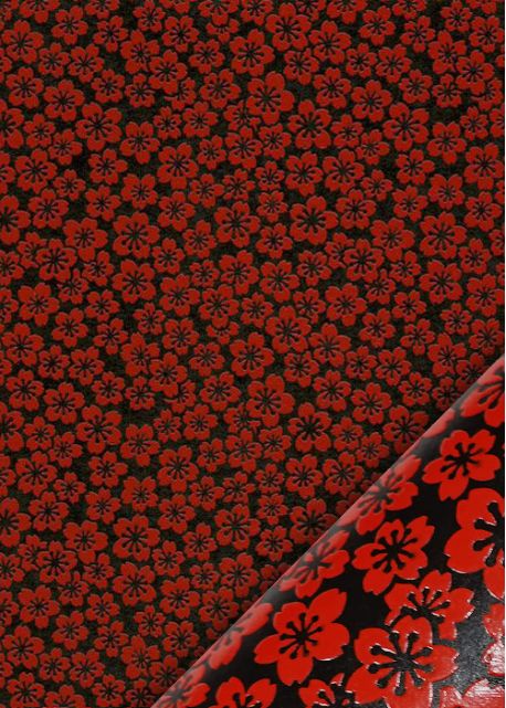 Kawaii laqué rouge fond noir (48x65)