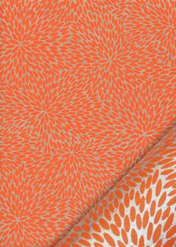 Kinkaku "pompon argent fond orange" (48x64)
