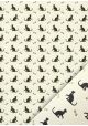 "Planche de chats" noirs et or vif (50x65)