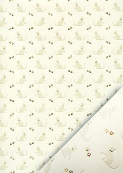 "Planche de chats" beige et or vif (50x65)