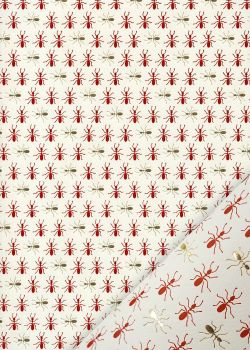 "Planche de fourmis" rouges et or vif (50x65)