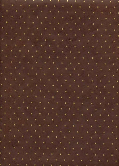 Papier lokta plumetis or fond chocolat (50x75)