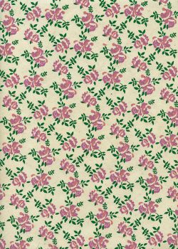 Papier lokta bouquet de roses ambiance rose et vert (50x75)