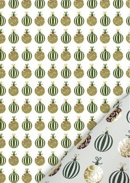 Les boules de Noël vertes et or vif (50x65)