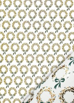 Les couronnes de Noël vertes et or vif (50x70)