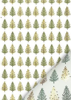 Les sapins de Noël verts et or vif (50x65)