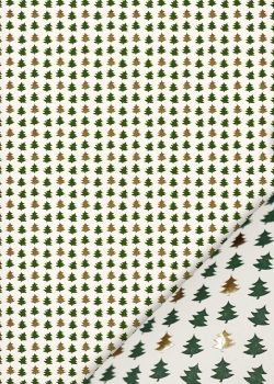 Les mini sapins de Noël verts et or vif (50x65)