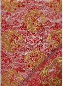 Lokta dragons dorés sur fond argent et rouge (47x72)