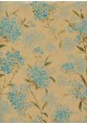 Floral bleu turquoise fond kraft (50x69,5)