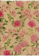 Floral framboise fond kraft (50x69,5)