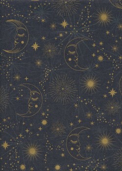 Ciel étoilé or fond kraft bleu (50x69,5)
