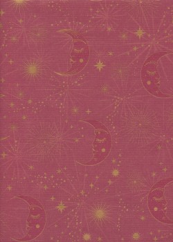 Ciel étoilé or fond kraft rose (50x69,5)