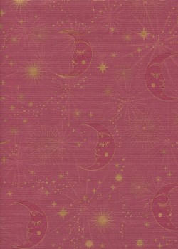 Ciel étoilé or fond kraft rose (50x69,5)