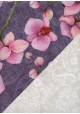 Recto verso "Orchidée rose / cachemire blanc fond gris" (68x98)