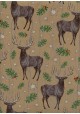 Les cerfs de Noël fond beige (68,5x98)