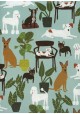 Recto verso "Les chiens au salon / feuilles vert anis" (50x70)