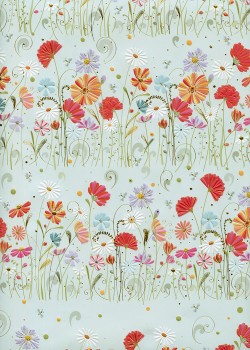 Papier Turnowsky frises fleurs des champs réhaussé or (50x70)