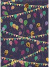 Papier Turnowsky guirlandes et ballons réhaussé or (50x70)