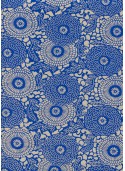 Lokta floral bleu fond naturel (50x70)