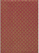 Papier lokta éventails or fond framboise (50x75)
