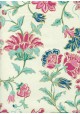 "Papier de coton" Floralies rose menthe fond ivoire (55x76)