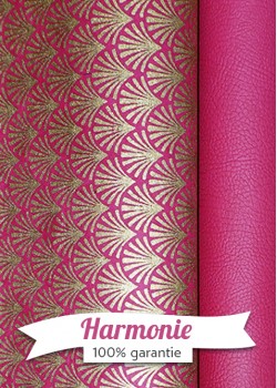 HARMONIE DUO Éventails or fond framboise