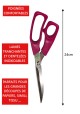 Ciseaux framboise grand modèle 24 cm pour droitier et gaucher
