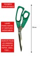 Ciseaux vert grand modèle 24 cm pour droitier et gaucher