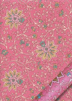 "Papier de coton" Floralies or fond rose (55x76)