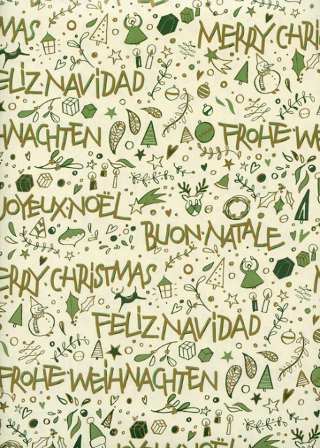 Ecritures de Noël ambiance verte (70x100)