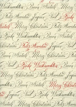 Ecritures de noël rouges et noires (70x100)