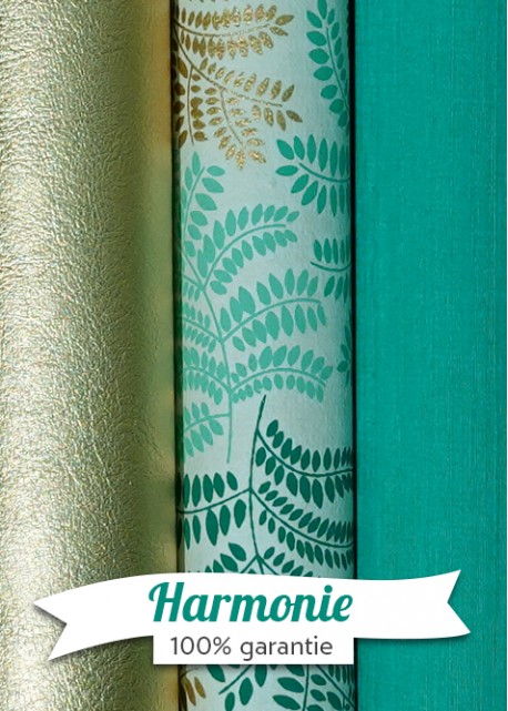 HARMONIE TRIO Feuillage turquoise et or