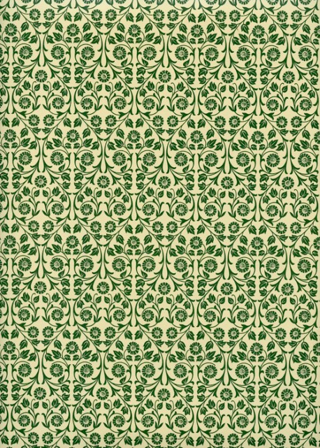 "Varese" fleurs vertes fond crème (50x70)
