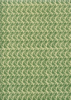 "Varese" guirlandes de feuilles vertes fond crème (50x70)